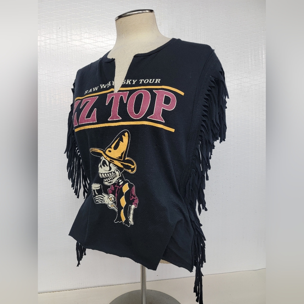 **SOLD*******ZZ Top Raw Whiskey Tour Fringe Concert Tee - Upcycled - Picture 4 of 11
